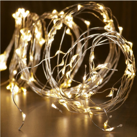 Produse temporar indisponibile - Somogyi Elektronic Șir de lumini Micro LED, 6 șiruri / 25 LED-uri, alb cald, versiune pentru exterior