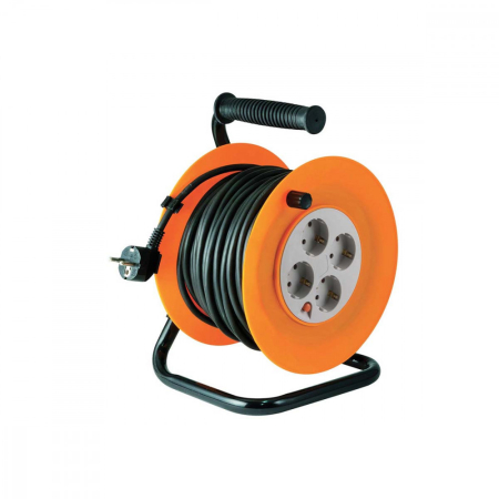 Produse temporar indisponibile - Somogyi Elektronic Tambur de cablu cu bază metalică, cablu de 40m