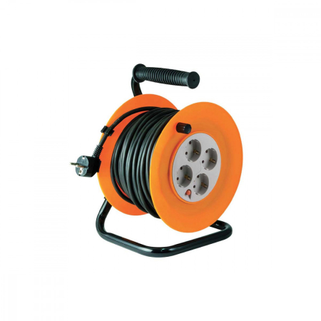 Produse temporar indisponibile - Somogyi Elektronic Tambur de cablu cu bază metalică, cablu de 50m