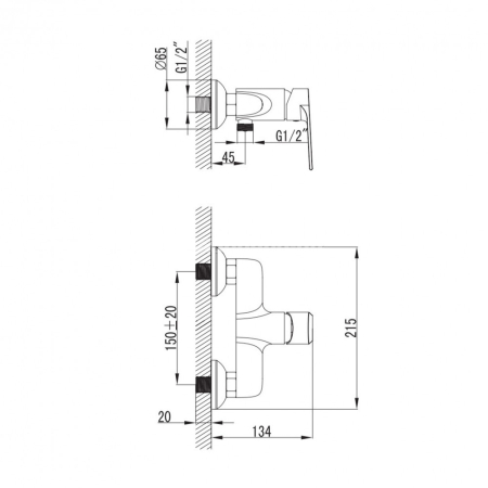 Wellis Baterie de duș Asti [1]
