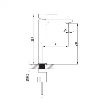 Wellis Baterie înaltă pentru lavoar Cosmo [1]
