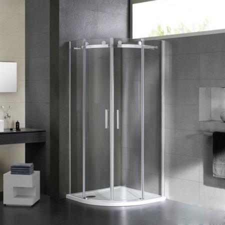 Wellis Cabină de duș curbată Virgo 90x90 cm fără cădiță de duș cu înveliș Easy Clean [1]