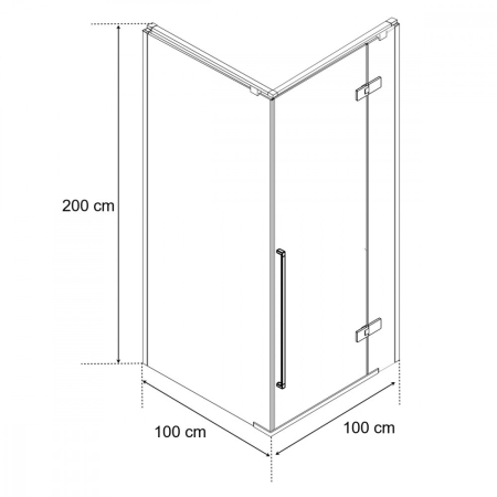 Wellis Cabină de duș pătrată Sorrento Plus 100x100 dreapta cu înveliș Easy Clean [5]