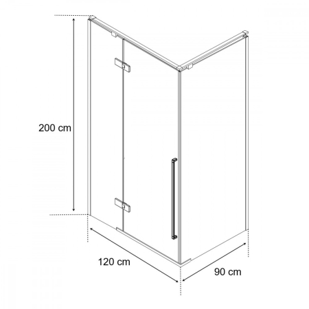 Wellis Cabină de duș pătrată Sorrento Plus 90x120 stânga cu înveliș Easy Clean [4]