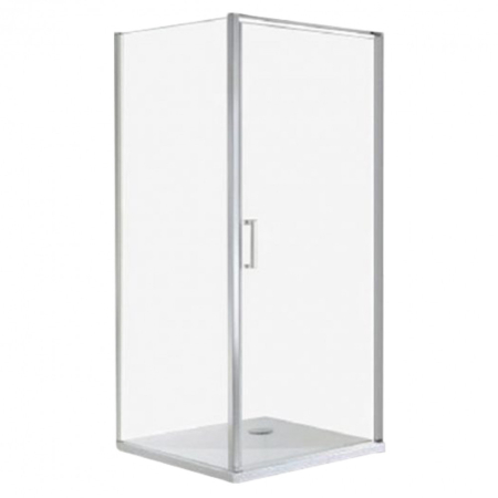 Cabină de duș pătrată / Cabină de duș dreptunghiulară - Wellis Cabină de duș Quadrum pătrată cu o singură ușă, cu strat de acoperire Easy Clean, fără cădiță de duș