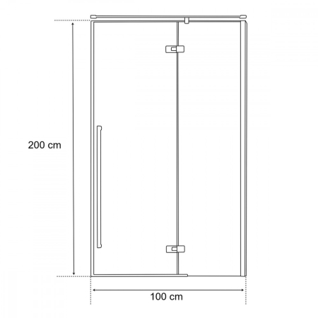 Wellis Cabină de duș Sorrento 100x200 cu ușă batantă pe dreapta și strat de acoperire Easy Clean [4]