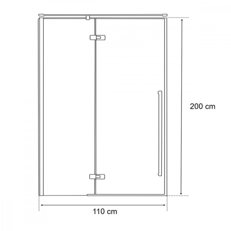 Wellis Cabină de duș Sorrento 110x200 cu balamale, stânga, cu finisaj Easy Clean [4]