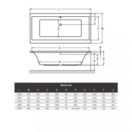 Wellis Cada baie dreptunghiulara Tengiz 180x80x60 cm, alb [1]