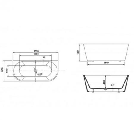Wellis Cadă de baie Calabria neagră [2]