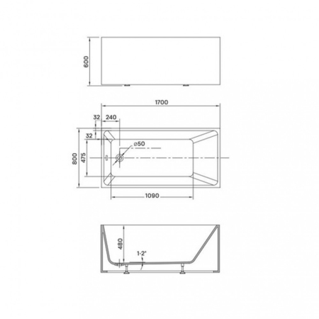 Wellis Cadă de baie dreaptă independentă Flavia [3]