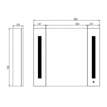 Wellis Dulap cu oglindă Canaria cu iluminare LED [3]