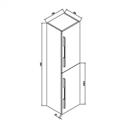Wellis Dulap înalt Nina, montat pe perete [2]
