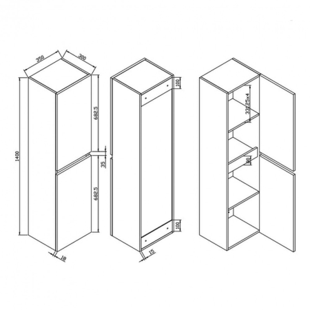 Wellis Dulap înalt suspendat Elois [2]