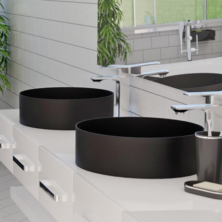 Wellis Rose Black negru mat lavoar cu blat [3]