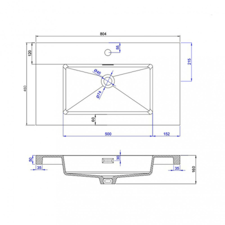 Wellis Lavoar din marmură artificială turnată Bilbao [1]