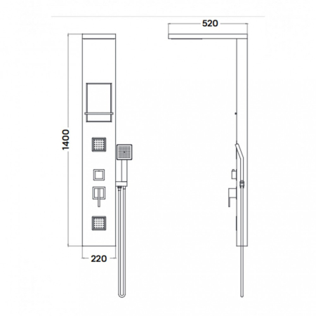 Wellis Panou de duș cu hidromasaj Modica [4]