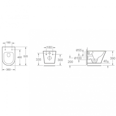 Wellis Toaletă Clement, montată pe perete, fără ramă [3]