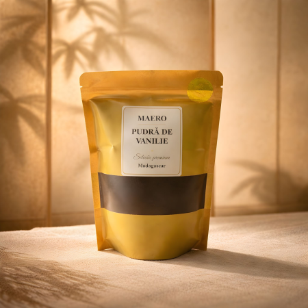Vanilie Pudră - Pudra de Vanilie Gourmet din Madagascar – Calitate A, 100% Naturala, 500g - MAERO