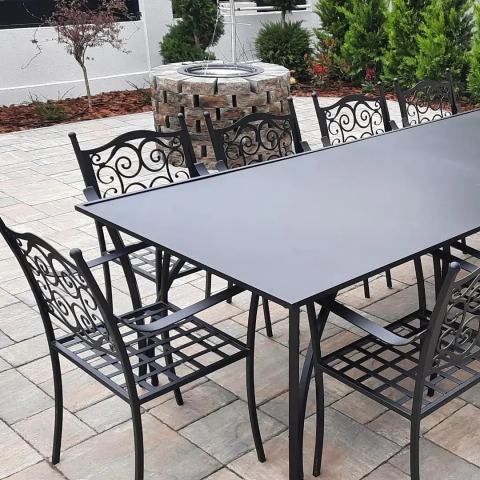 Mobilier Terasa - Set Masă și Scaune din Fier Forjat