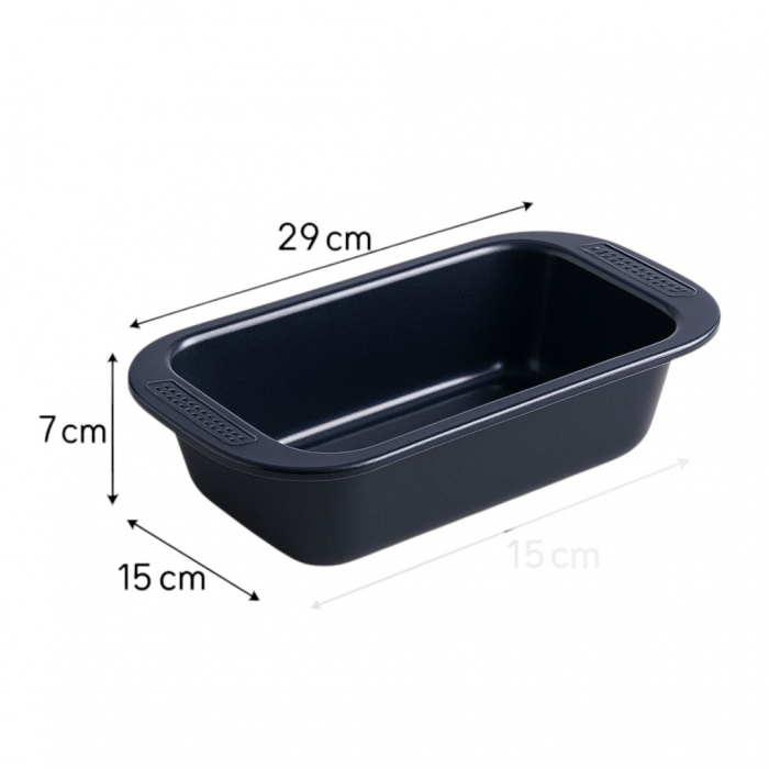 Tavă de copt din oțel carbon antiaderent 29x15x7 cm pentru chec și cozonac [3]