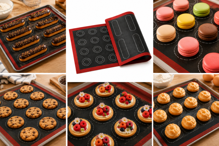 Planșă de copt din silicon 2 în 1 pentru macarons și eclere 40x30 cm [2]