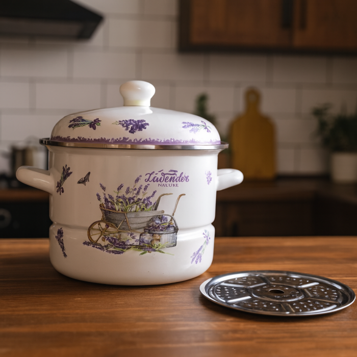 Oală emailată Grunberg GR2462 5 L cu capac diametru 24 cm [3]