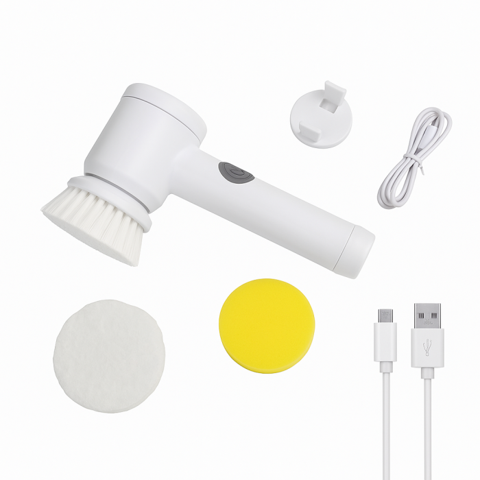 Perie electrică rotativă curățenie 3 capete USB baie bucătărie [1]