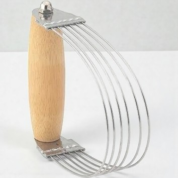 Frământător aluat fraged lame inox mâner lemn ustensilă patiserie deserturi [3]