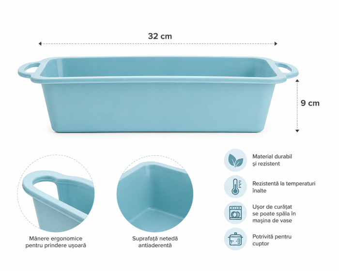 Formă de copt din silicon pentru chec și cozonac 32 cm culoare aleatorie [2]