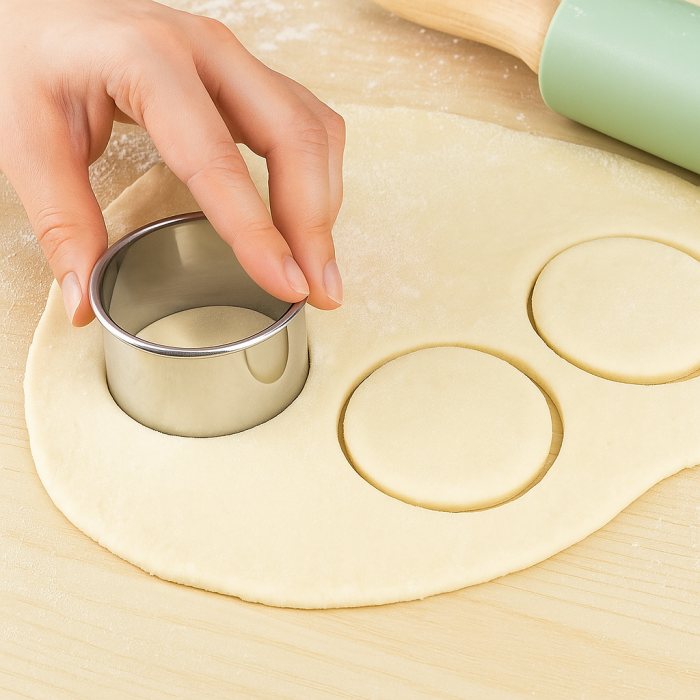 Set 3 Forme Rotunde Inox pentru Decupat Aluat – Tăietoare Patiserie pentru Biscuiți, Gogoși, Colțunași [2]