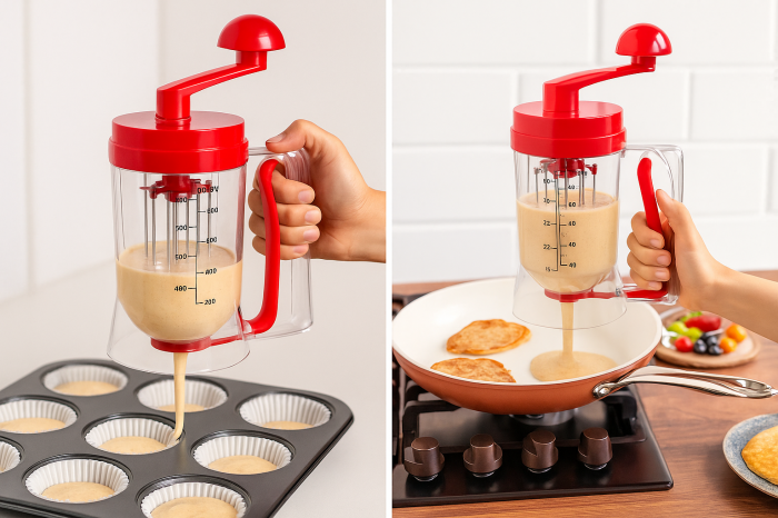 Dispenser manual aluat clătite brioșe vafe cu blender integrat și dozare precisă [2]