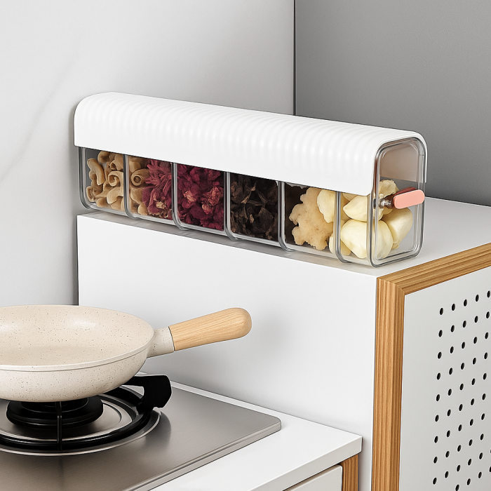 Organizator multifuncțional 6 compartimente montaj perete bucătărie baie birou [5]