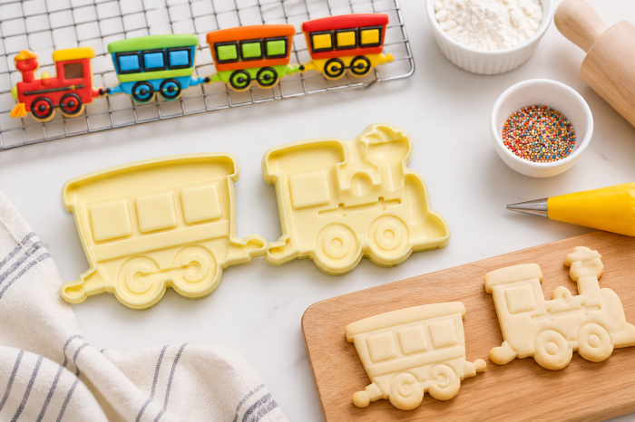 Set decupatoare pentru biscuiți și fondant – Trenuleț, 2 piese [4]