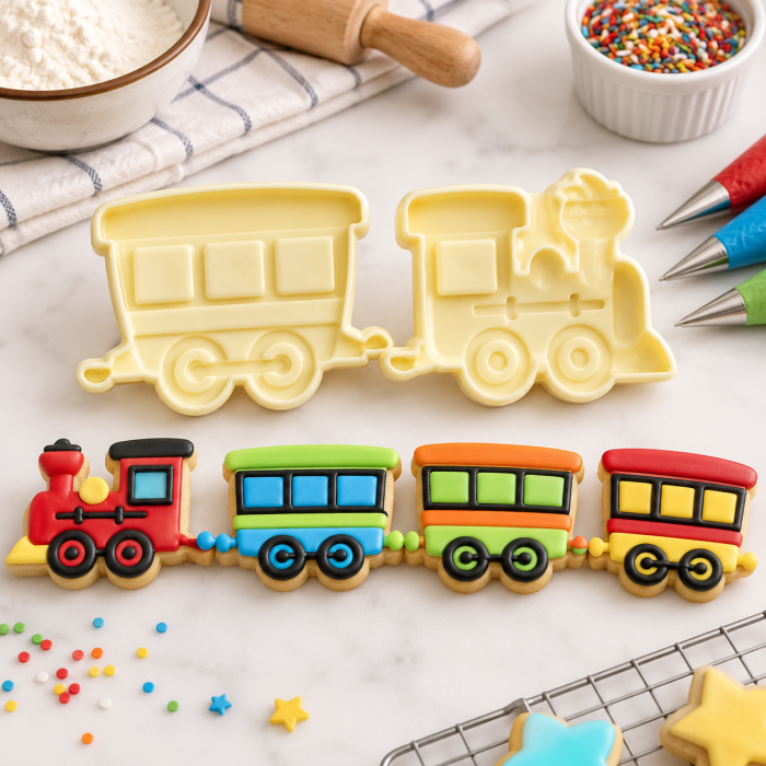 Set decupatoare pentru biscuiți și fondant – Trenuleț, 2 piese [3]