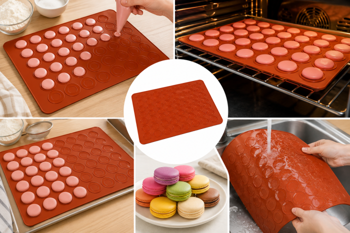 Tavă din silicon pentru macarons 48 lăcașe 38x30 cm [4]