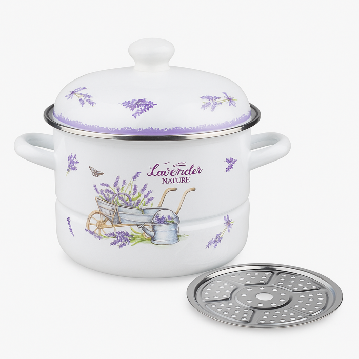 Oală emailată Grunberg GR2462 5 L cu capac diametru 24 cm [1]