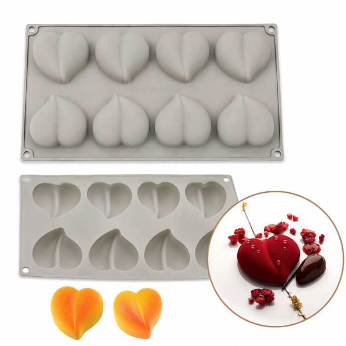 Tavă din silicon cu 8 forme inimioară 3D pentru deserturi [5]