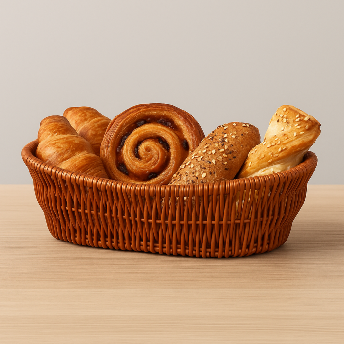 Coș oval pâine fructe patiserie aspect ratan rustic decorativ [3]