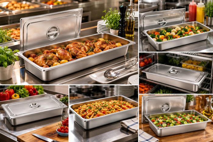 Tavă Gastronorm GN 1/1 din inox cu capac 53x33x10 cm [5]