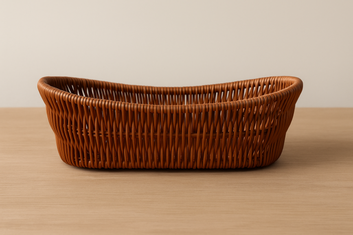 Coș oval pâine fructe patiserie aspect ratan rustic decorativ [6]