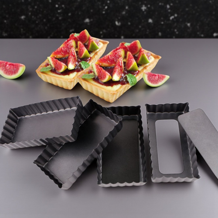 Formă dreptunghiulară mini tarte fund detașabil antiaderentă patiserie [3]