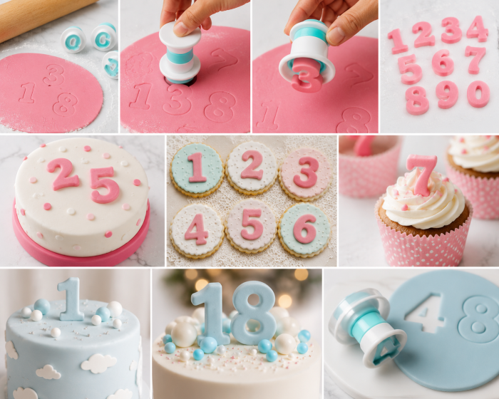 Set decupatoare cifre cu ejector 0-9 pentru fondant și biscuiți [5]