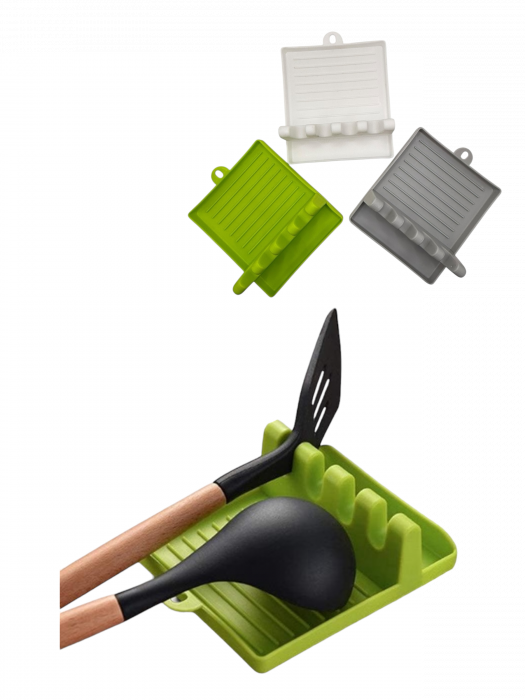 Suport din silicon cu 4 canale pentru ustensile de bucătărie [6]