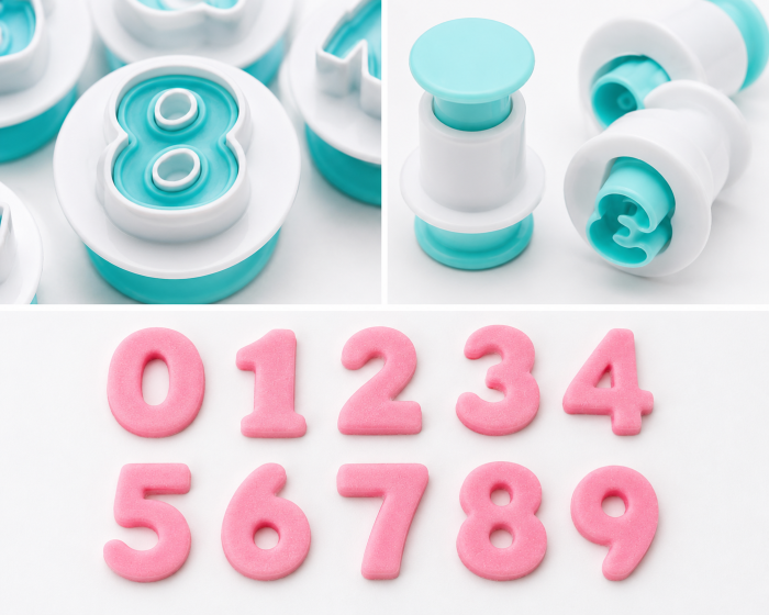 Set decupatoare cifre cu ejector 0-9 pentru fondant și biscuiți [2]