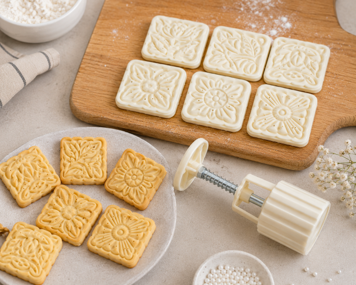 Set presă decorativă pentru biscuiți și fondant – 6 modele florale [2]
