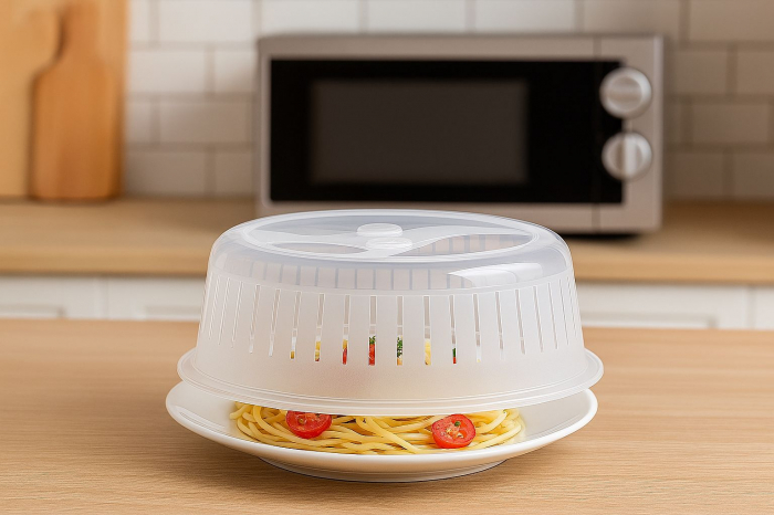 Capac anti-stropi microunde 26 cm protecție alimente plastic rezistent [2]
