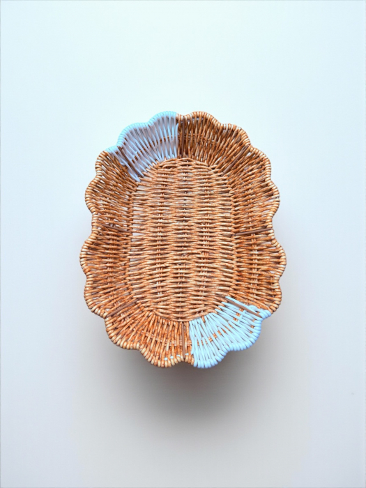 Coș împletit plastic rezistent pentru fructe, pâine sau decor [2]