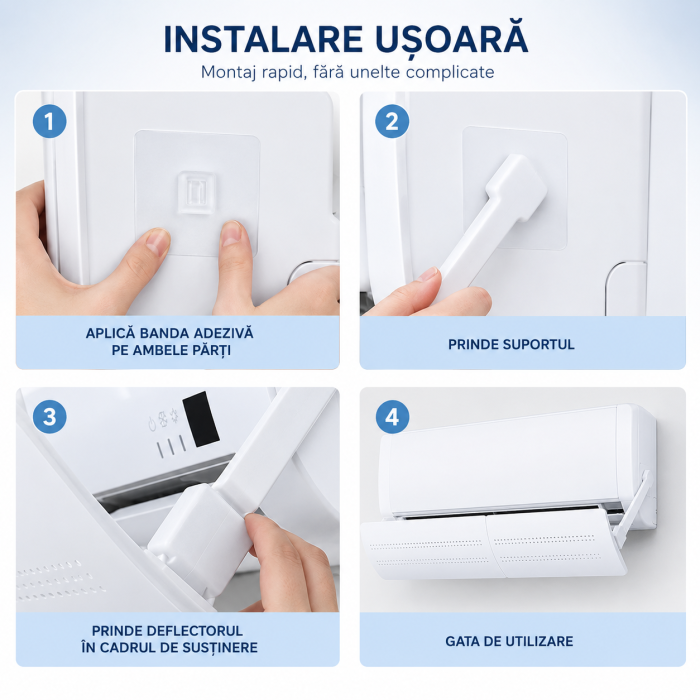 Deflector reglabil pentru aer condiționat 56-108 cm din ABS alb [5]