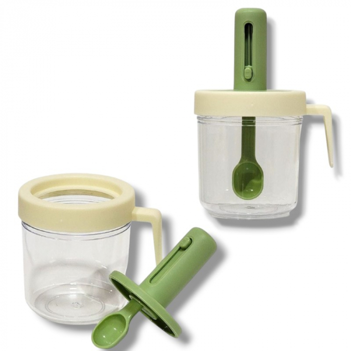 Borcan condimente cu linguriță integrată – 300 ml, zahăr, cafea, sare [2]