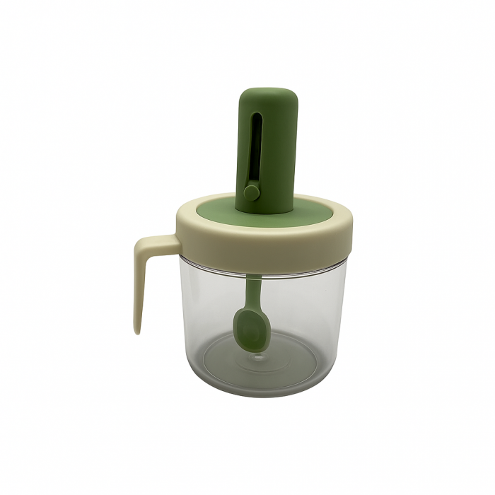 Borcan condimente cu linguriță integrată – 300 ml, zahăr, cafea, sare [6]